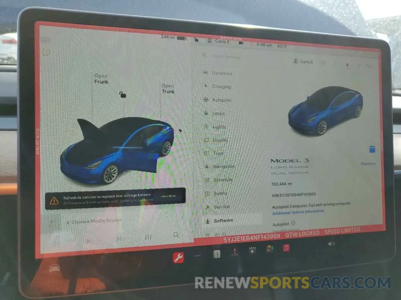 9 fotografías del automóvil dañado 5YJ3E1EB4NF143959 TESLA MODEL 3 2022
