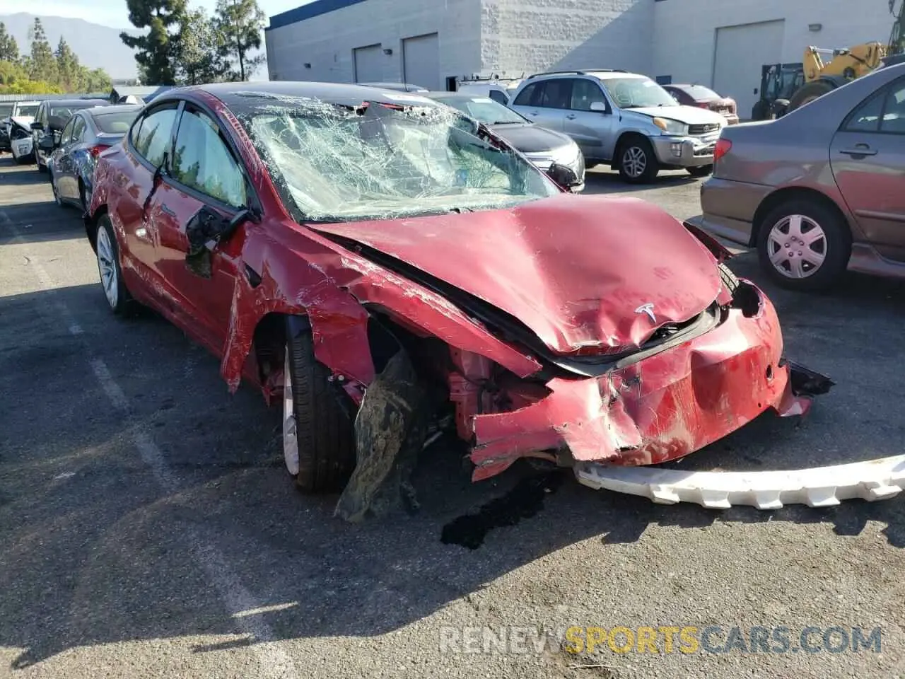 1 fotografías del automóvil dañado 5YJ3E1EB4NF145002 TESLA MODEL 3 2022