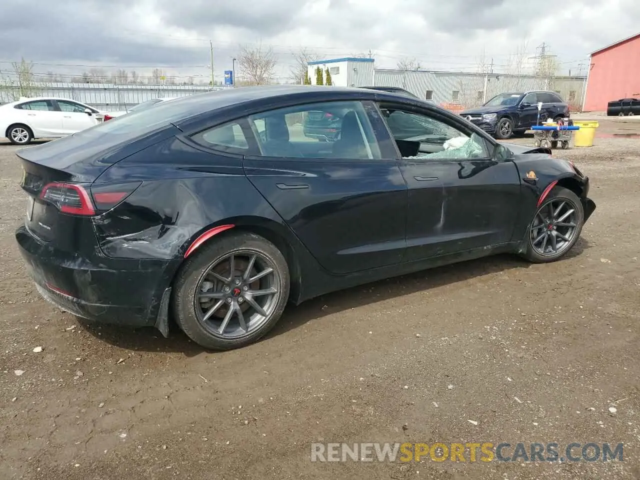 3 fotografías del automóvil dañado 5YJ3E1EB4NF179697 TESLA MODEL 3 2022