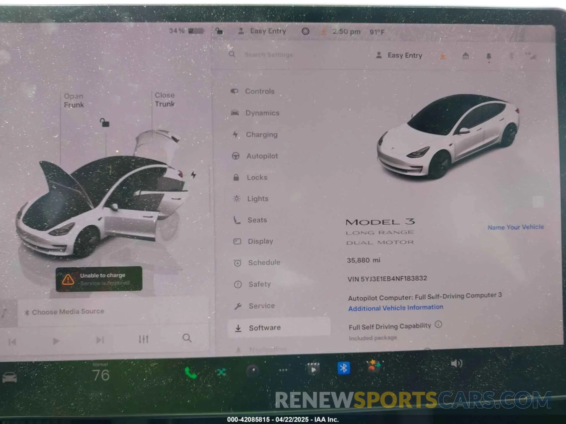 7 fotografías del automóvil dañado 5YJ3E1EB4NF183832 TESLA MODEL 3 2022