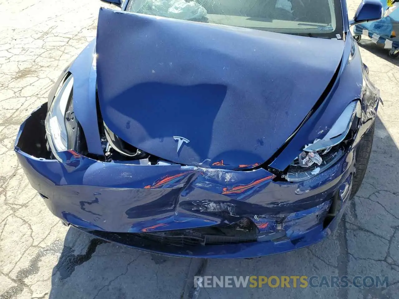 9 fotografías del automóvil dañado 5YJ3E1EB4NF185631 TESLA MODEL 3 2022