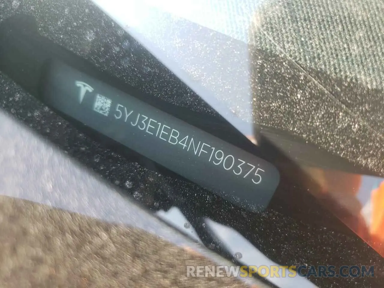 10 fotografías del automóvil dañado 5YJ3E1EB4NF190375 TESLA MODEL 3 2022