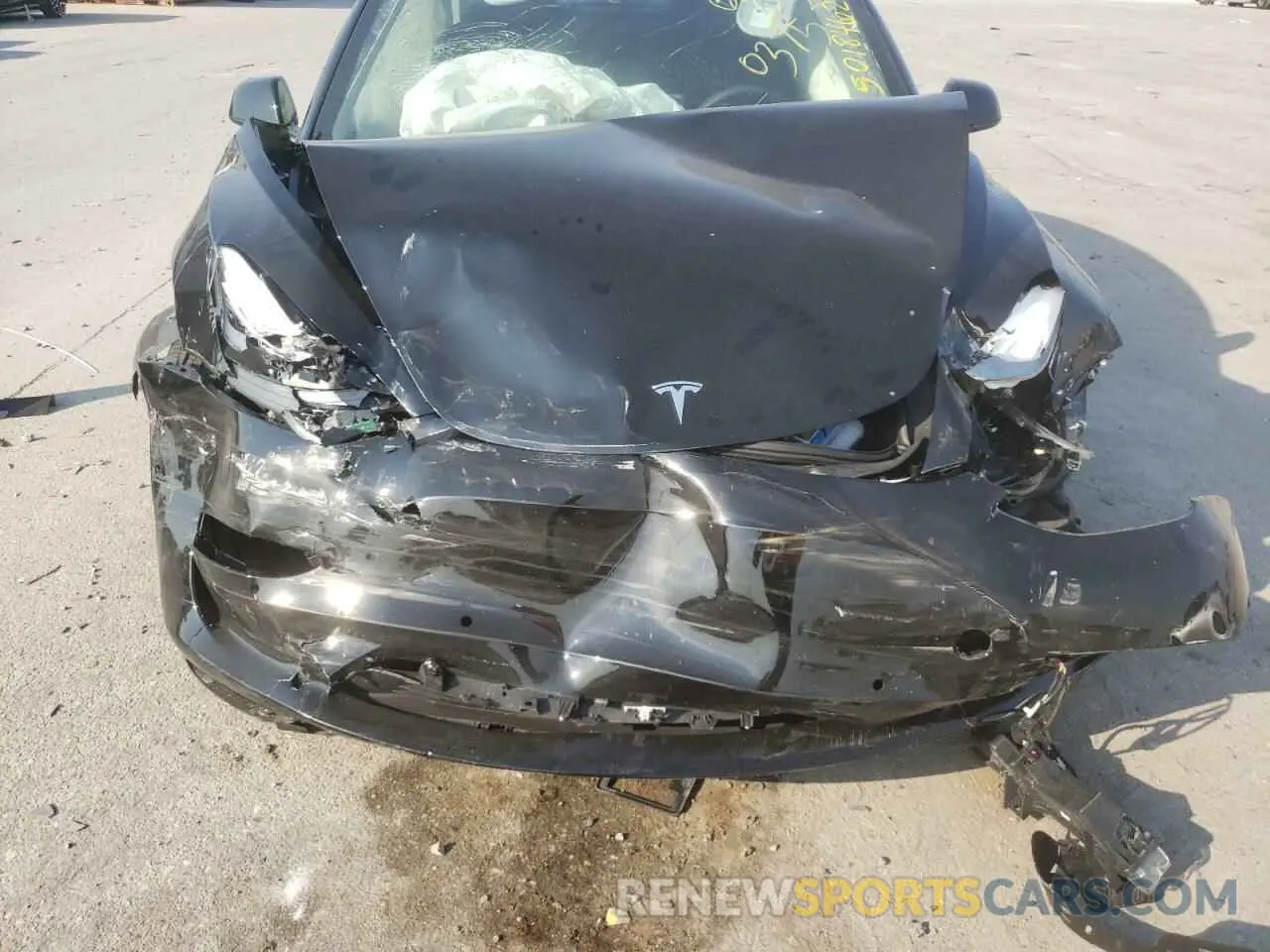 7 fotografías del automóvil dañado 5YJ3E1EB4NF190375 TESLA MODEL 3 2022