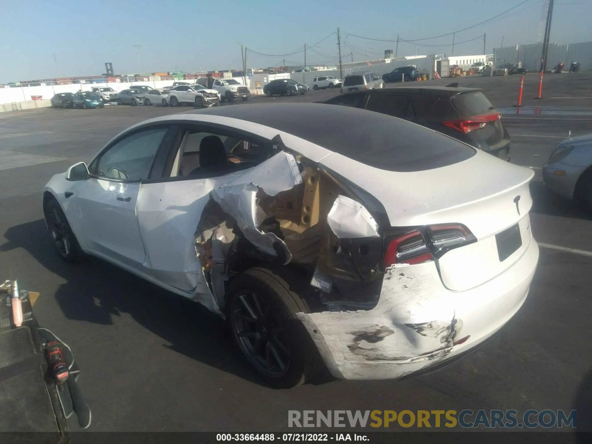 3 fotografías del automóvil dañado 5YJ3E1EB4NF196516 TESLA MODEL 3 2022
