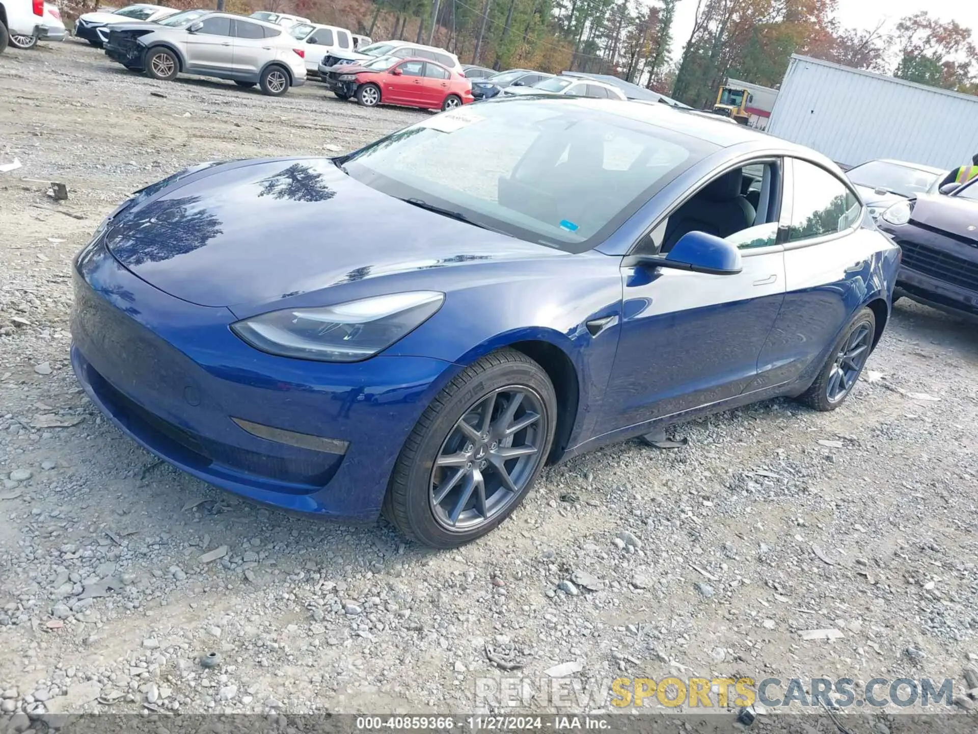 2 fotografías del automóvil dañado 5YJ3E1EB4NF197861 TESLA MODEL 3 2022