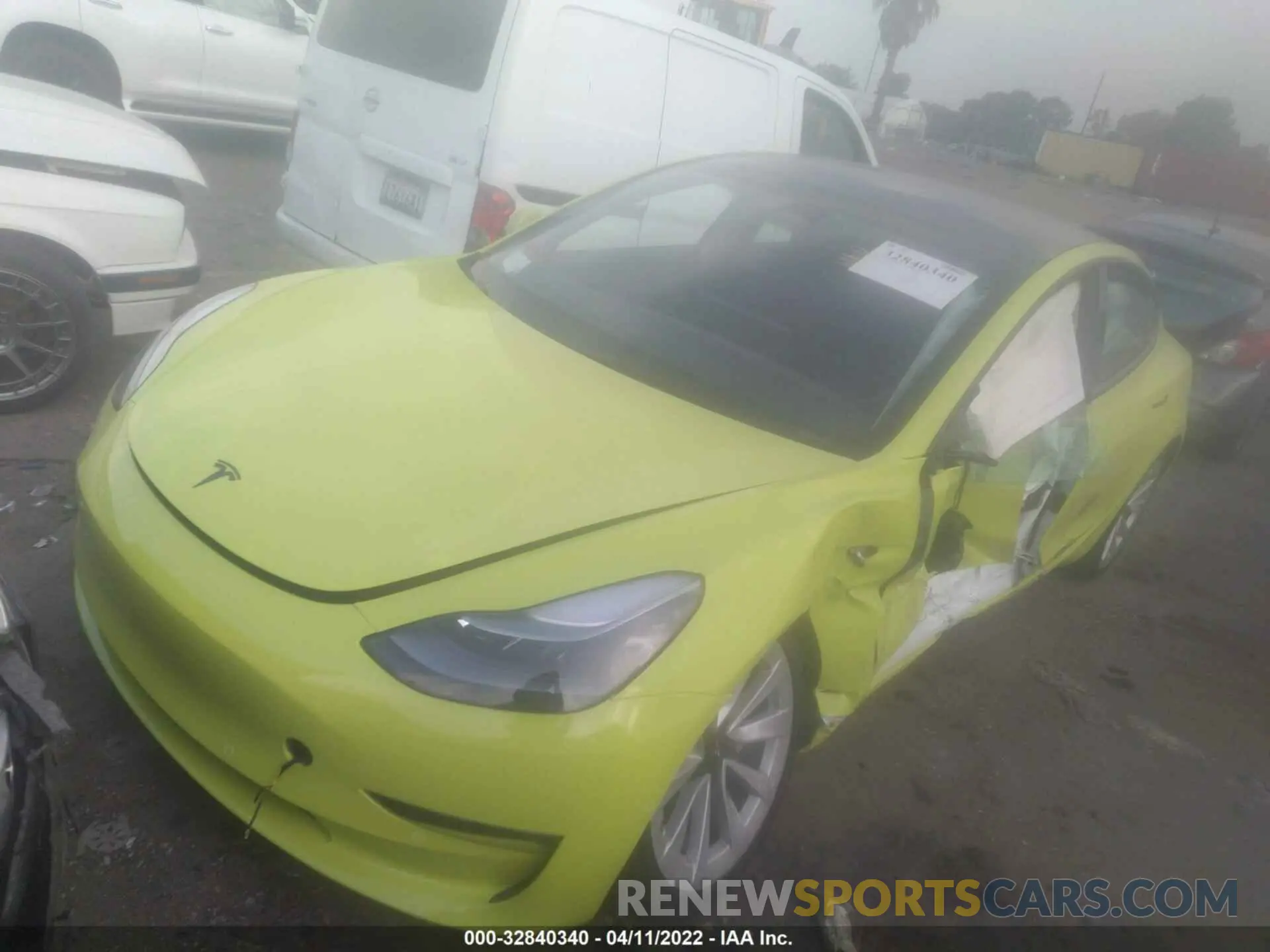 2 fotografías del automóvil dañado 5YJ3E1EB4NF209216 TESLA MODEL 3 2022