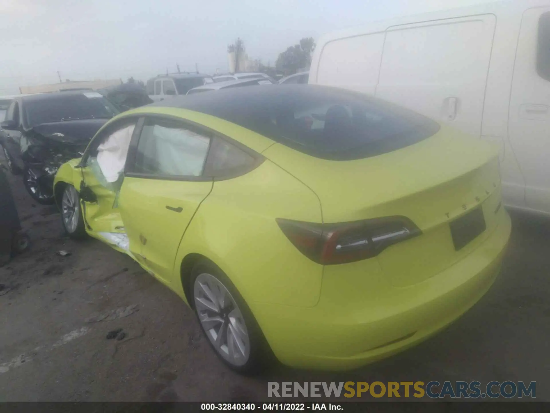 3 fotografías del automóvil dañado 5YJ3E1EB4NF209216 TESLA MODEL 3 2022