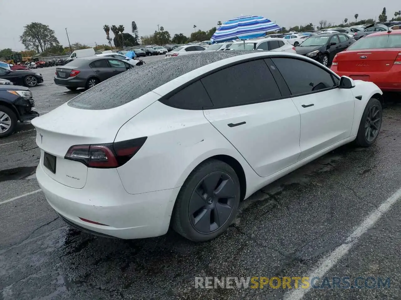 3 fotografías del automóvil dañado 5YJ3E1EB4NF212763 TESLA MODEL 3 2022