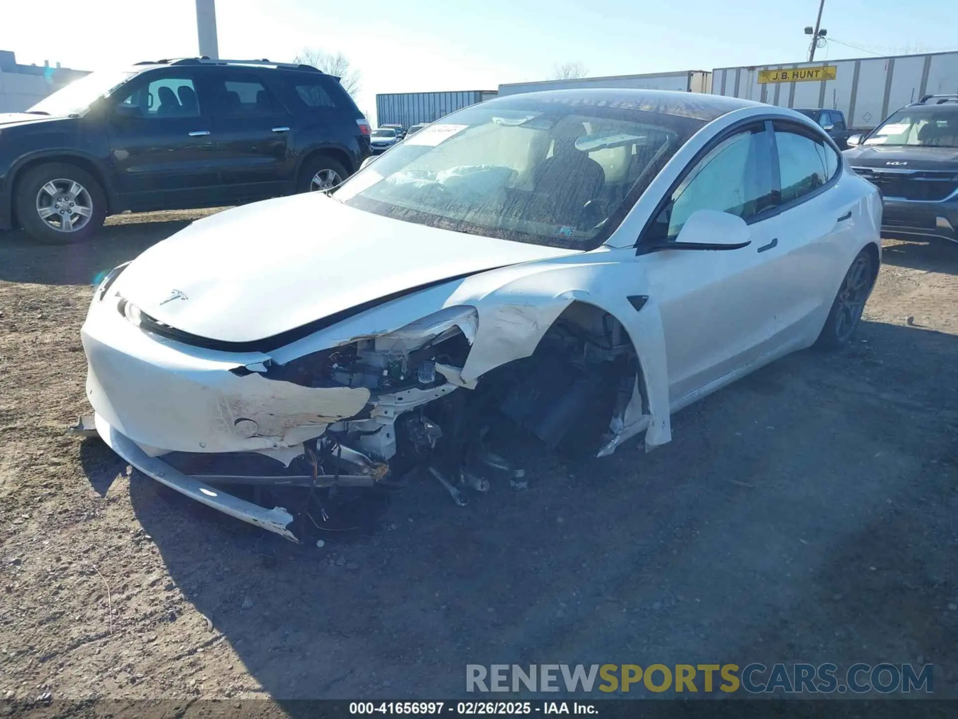 2 fotografías del automóvil dañado 5YJ3E1EB4NF250056 TESLA MODEL 3 2022