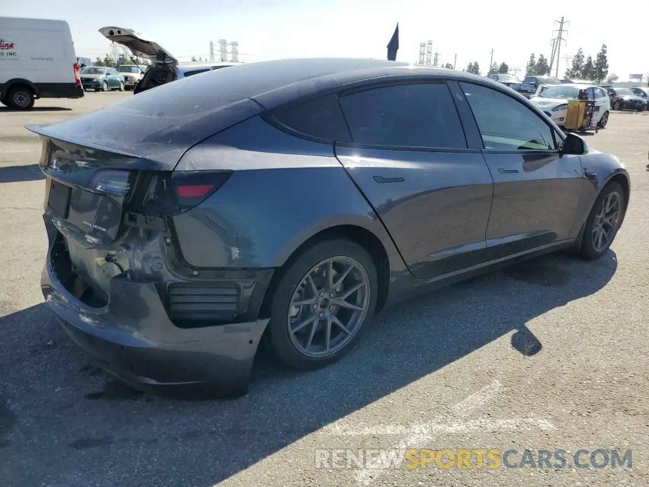 3 fotografías del automóvil dañado 5YJ3E1EB4NF276804 TESLA MODEL 3 2022