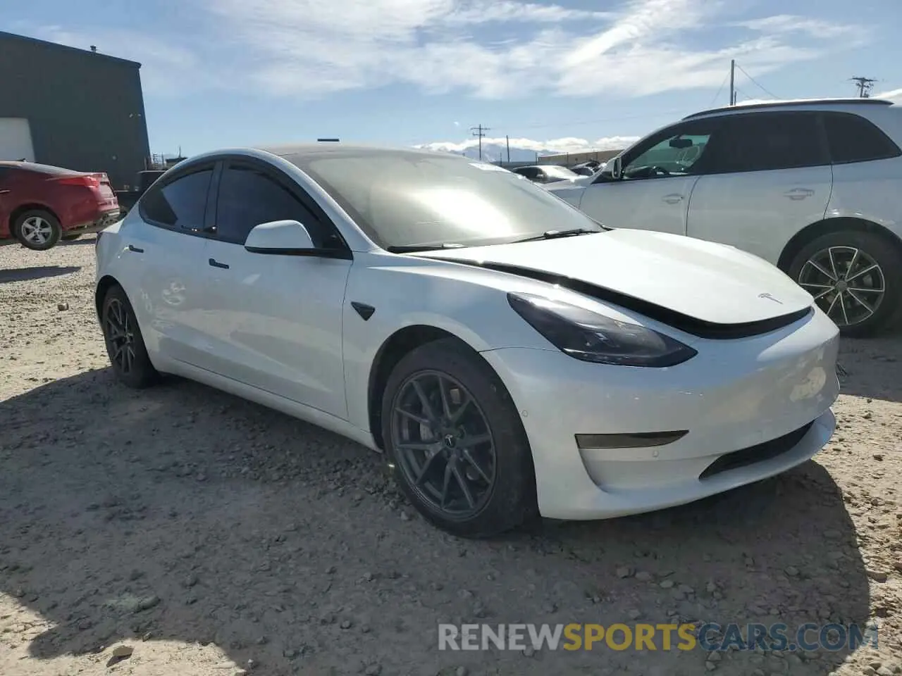4 fotografías del automóvil dañado 5YJ3E1EB4NF317528 TESLA MODEL 3 2022