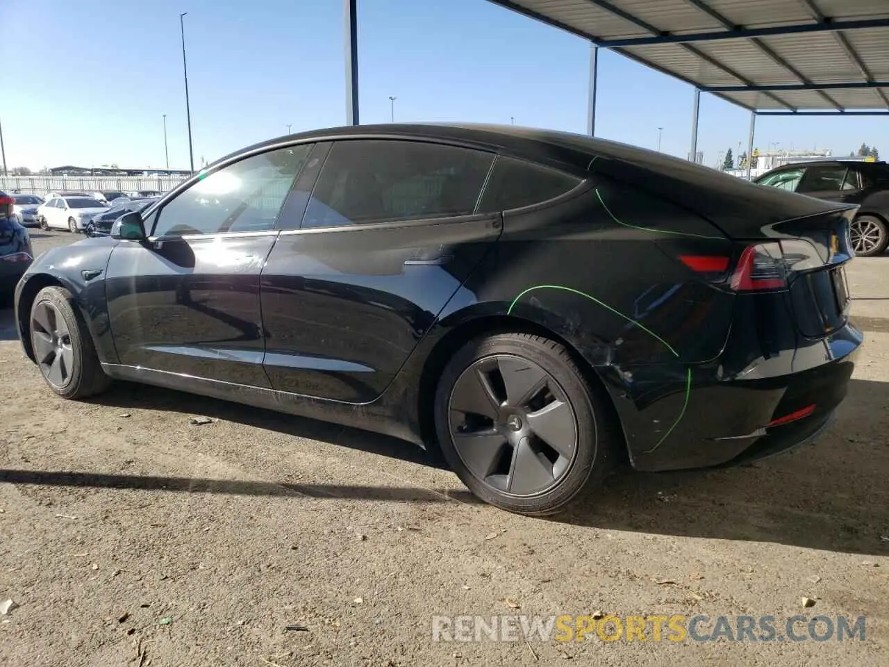 2 fotografías del automóvil dañado 5YJ3E1EB4NF329064 TESLA MODEL 3 2022