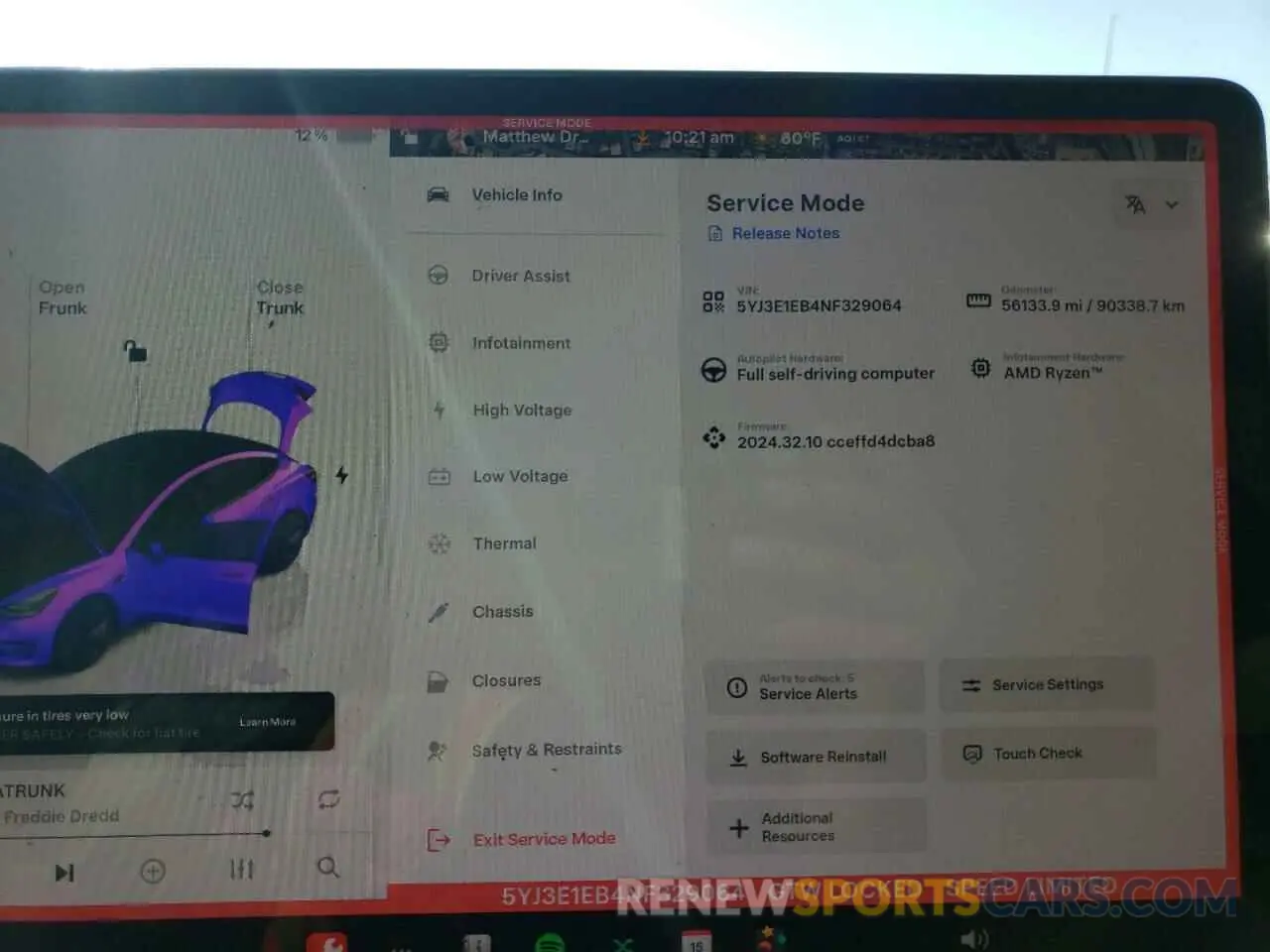 9 fotografías del automóvil dañado 5YJ3E1EB4NF329064 TESLA MODEL 3 2022