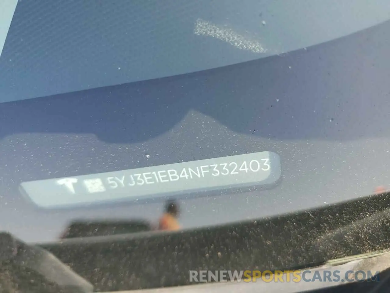 12 fotografías del automóvil dañado 5YJ3E1EB4NF332403 TESLA MODEL 3 2022