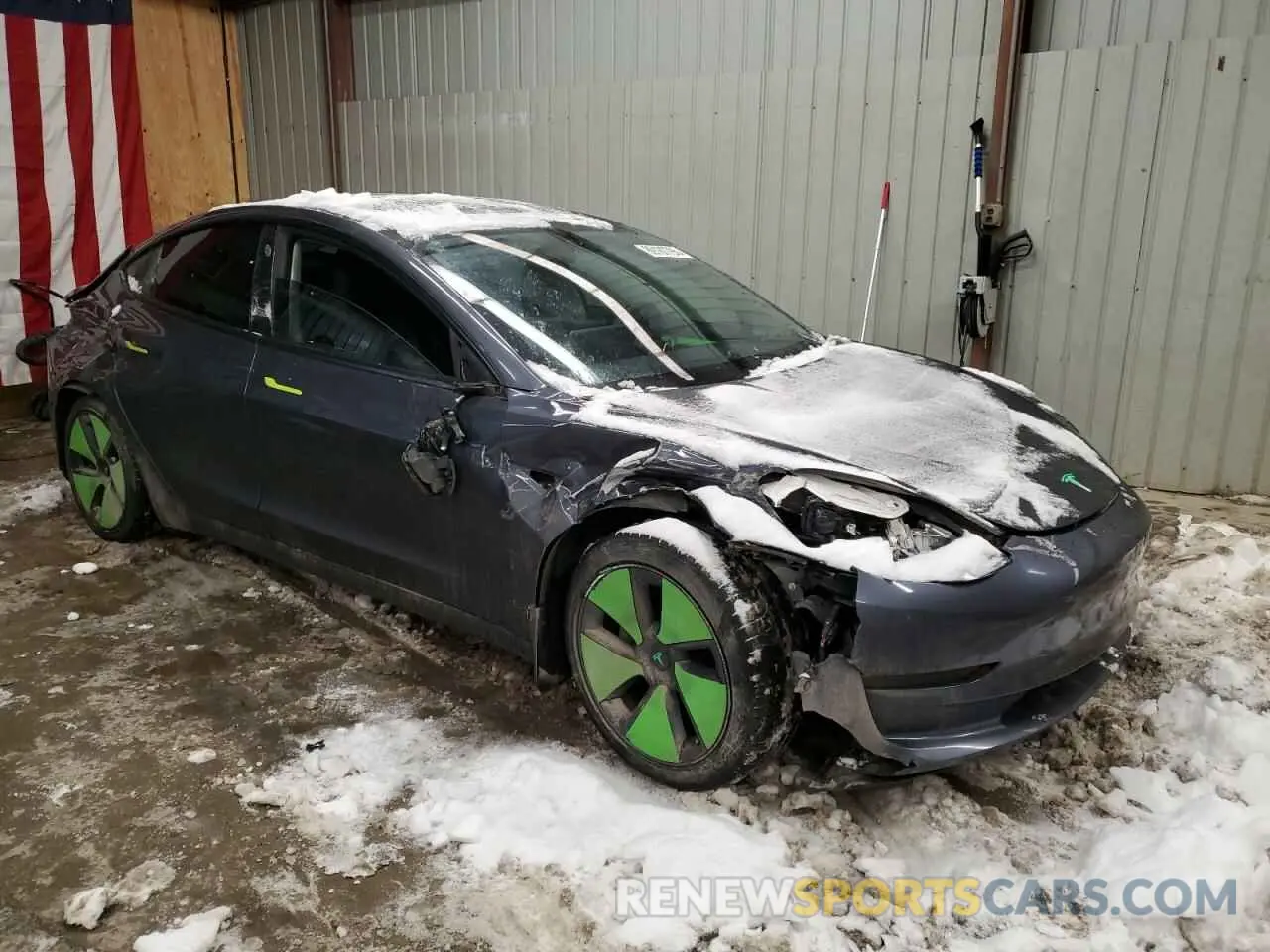 4 fotografías del automóvil dañado 5YJ3E1EB5NF106046 TESLA MODEL 3 2022