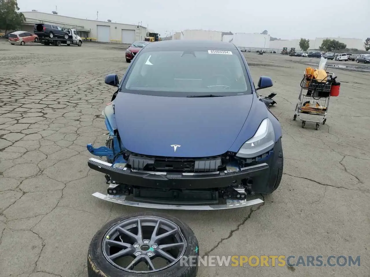 5 fotografías del automóvil dañado 5YJ3E1EB5NF132081 TESLA MODEL 3 2022