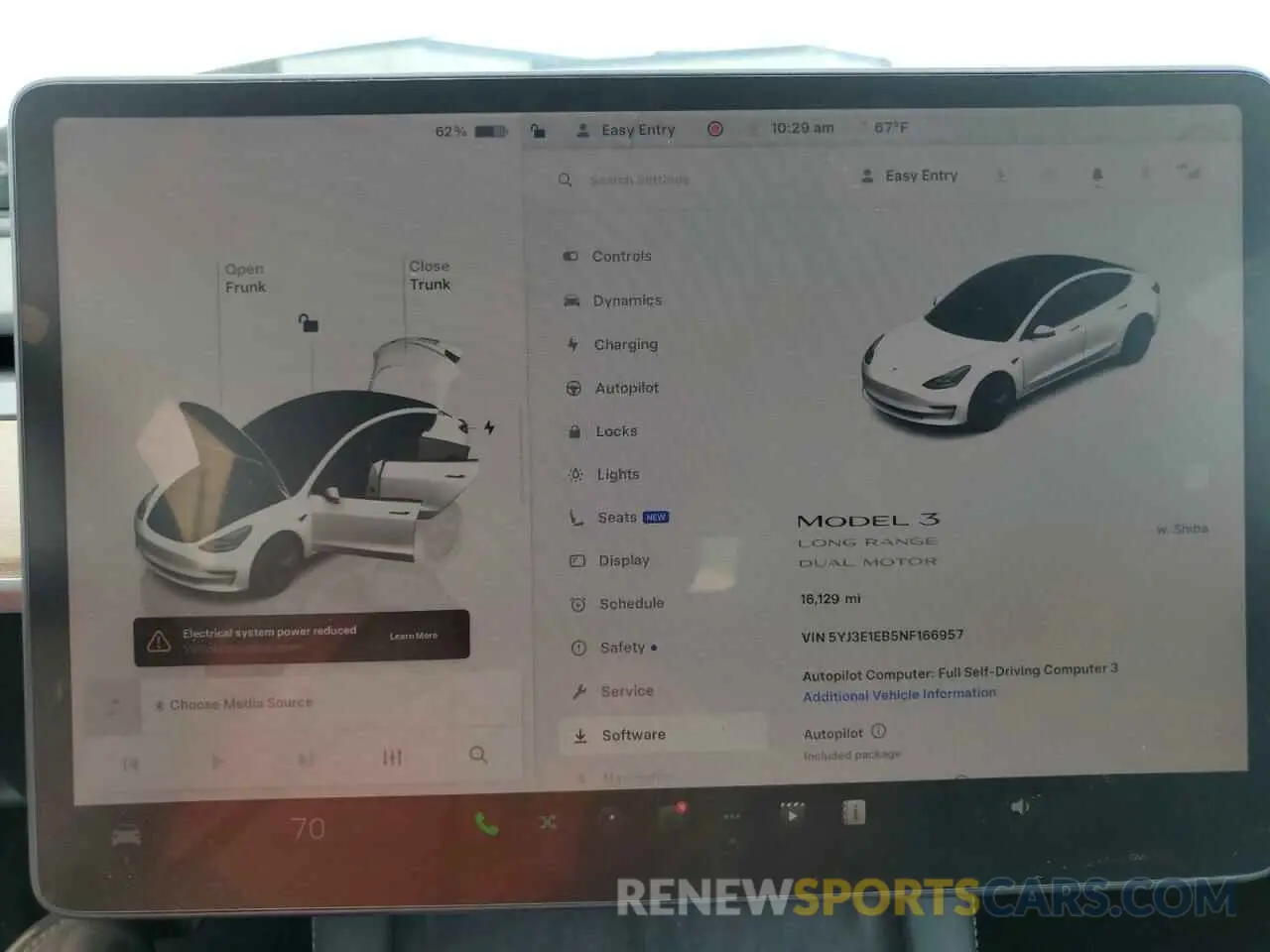 9 fotografías del automóvil dañado 5YJ3E1EB5NF166957 TESLA MODEL 3 2022