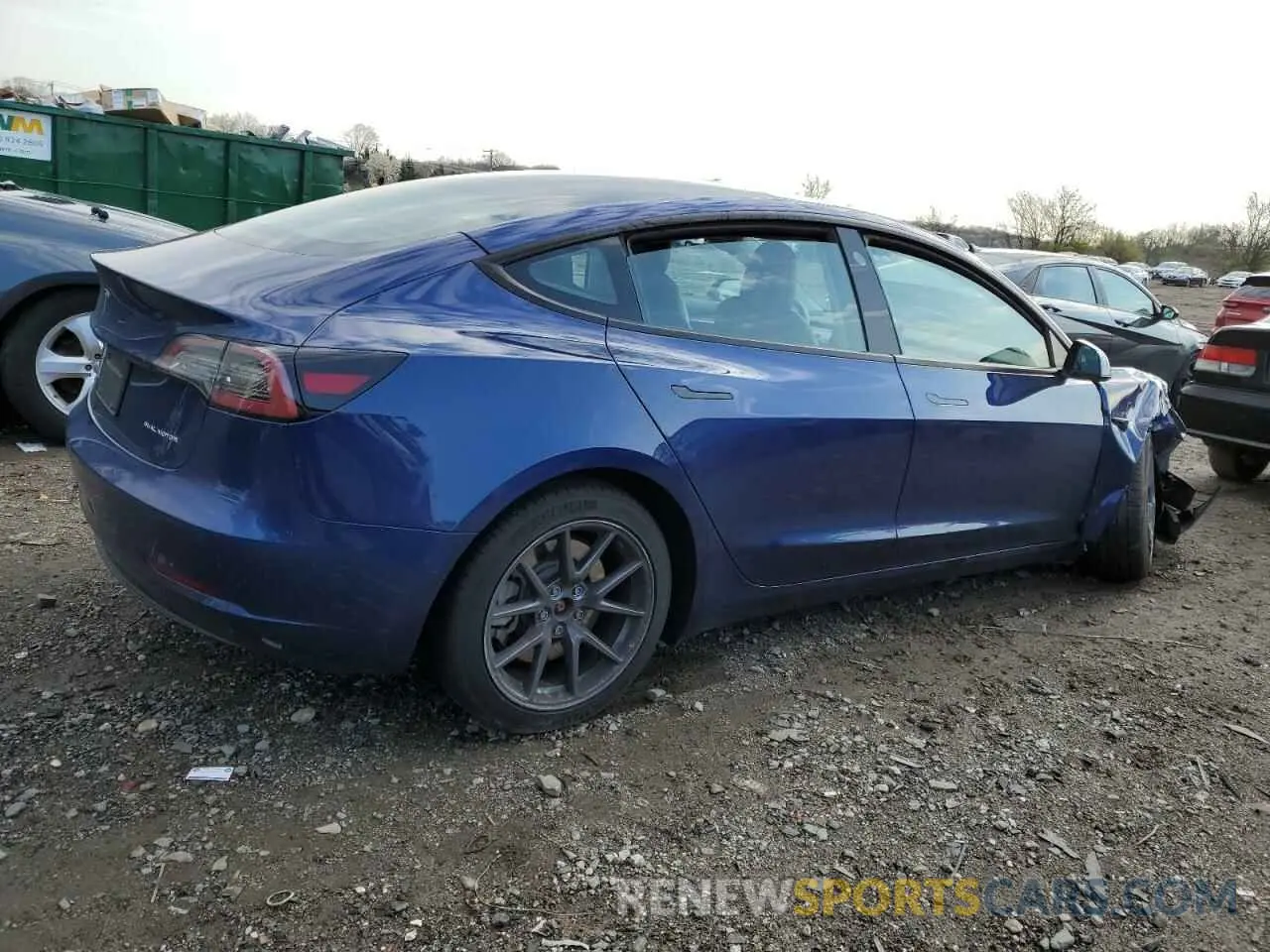 3 fotografías del automóvil dañado 5YJ3E1EB5NF170443 TESLA MODEL 3 2022