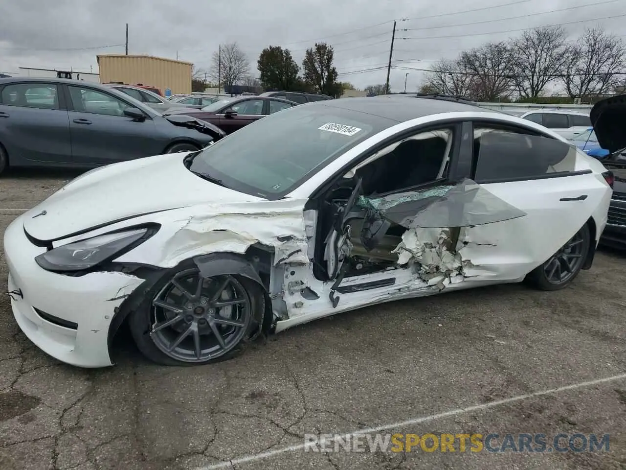 1 fotografías del automóvil dañado 5YJ3E1EB5NF183869 TESLA MODEL 3 2022