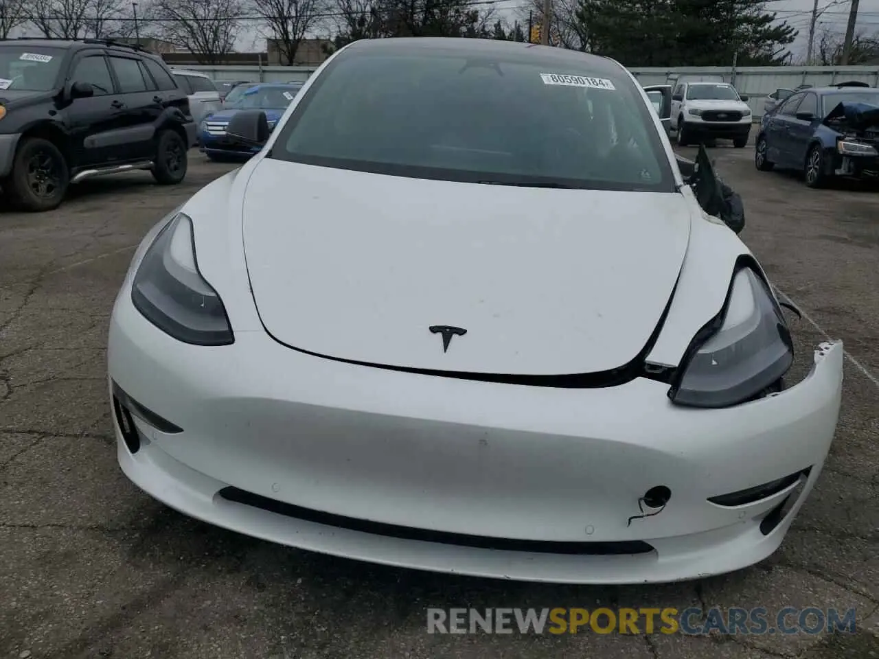 5 fotografías del automóvil dañado 5YJ3E1EB5NF183869 TESLA MODEL 3 2022
