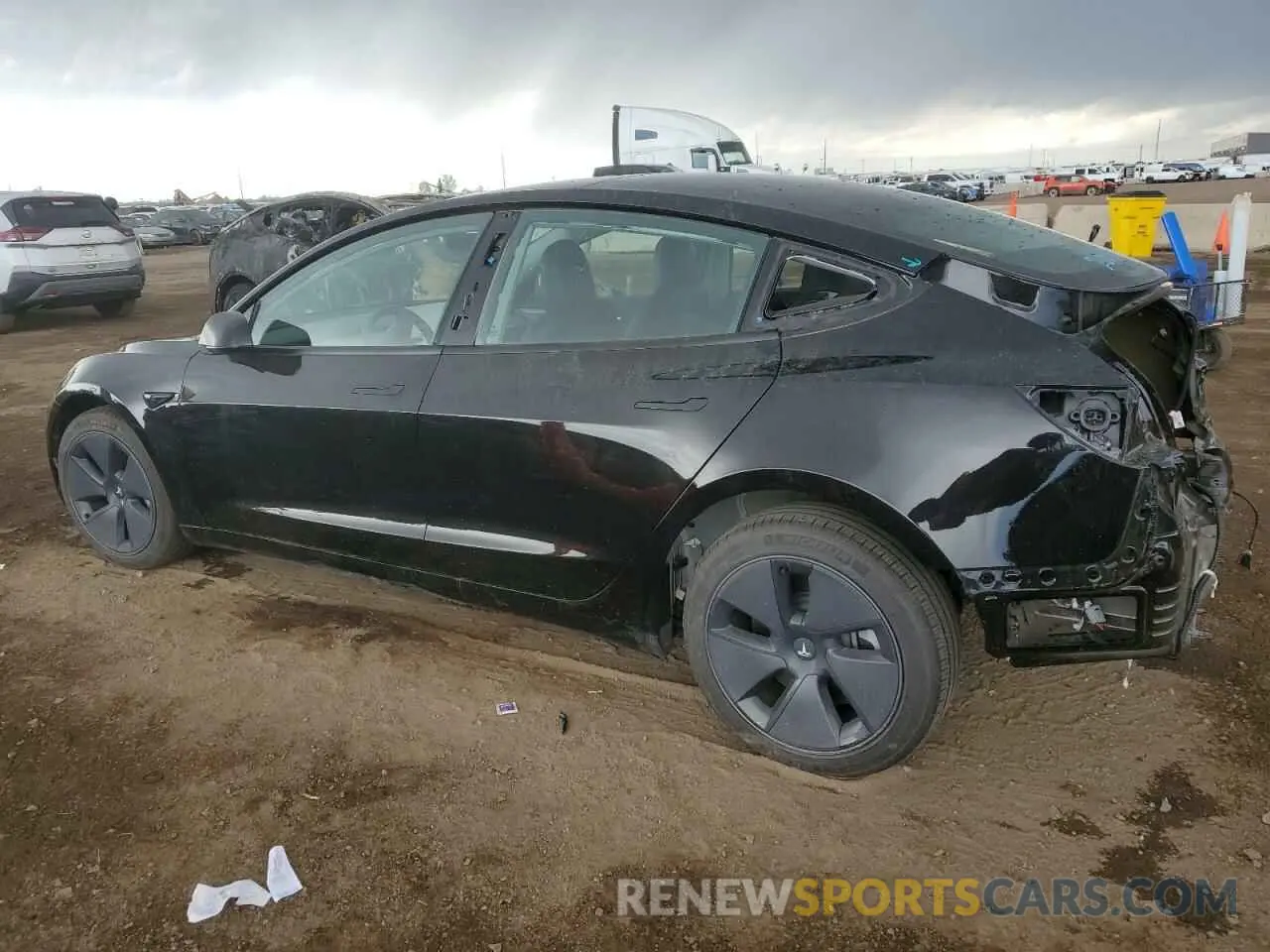 2 fotografías del automóvil dañado 5YJ3E1EB5NF206051 TESLA MODEL 3 2022