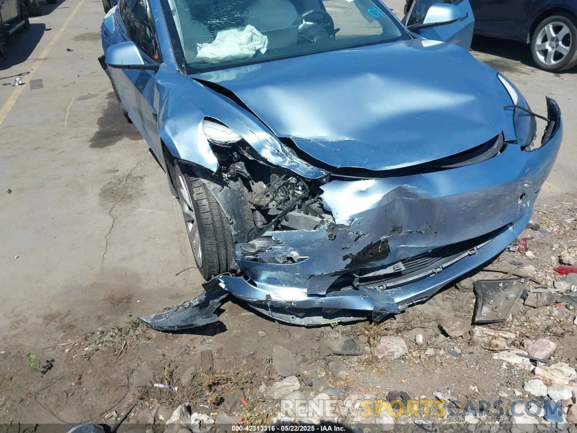 6 fotografías del automóvil dañado 5YJ3E1EB5NF270106 TESLA MODEL 3 2022