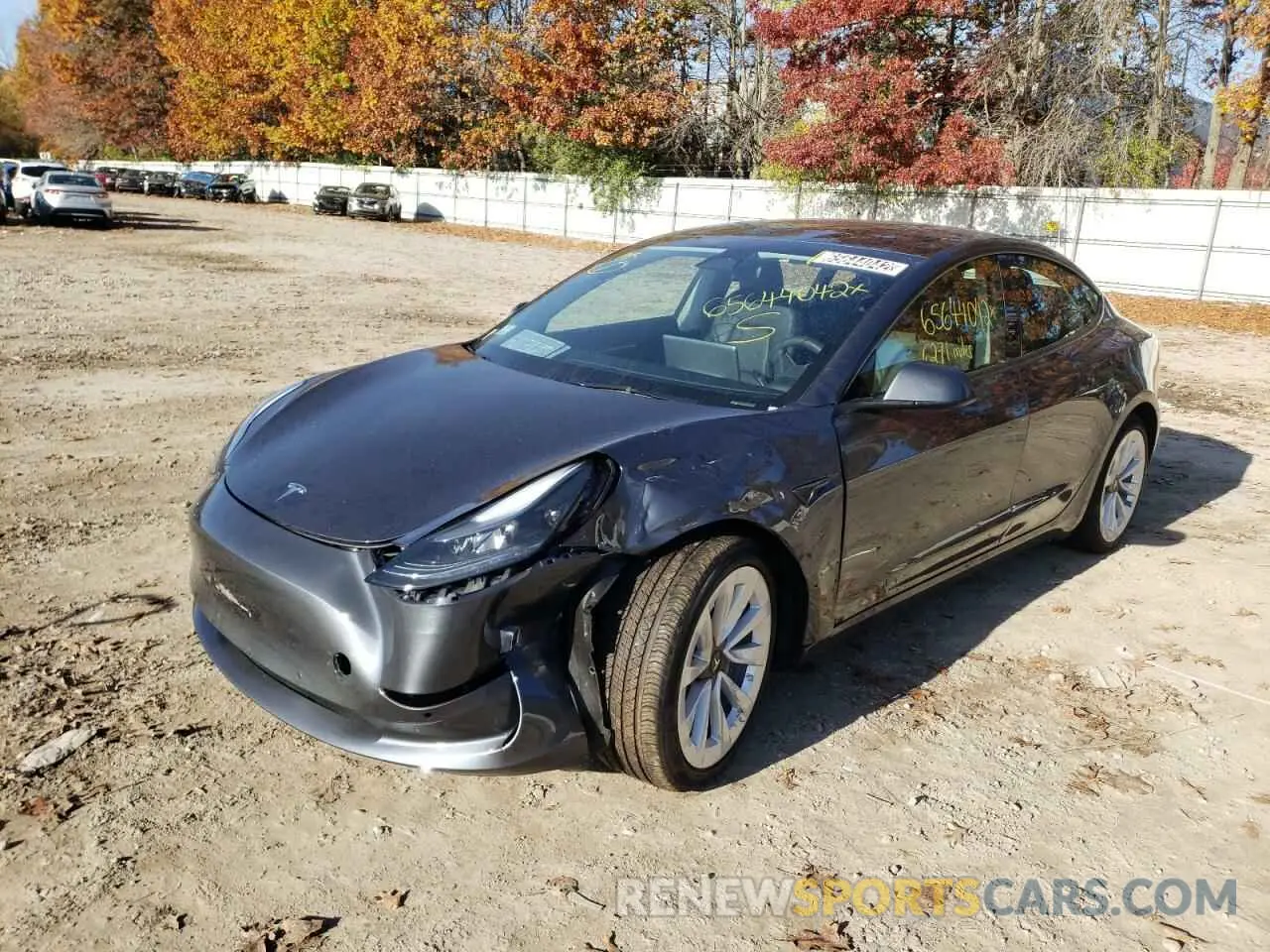 2 fotografías del automóvil dañado 5YJ3E1EB5NF286726 TESLA MODEL 3 2022