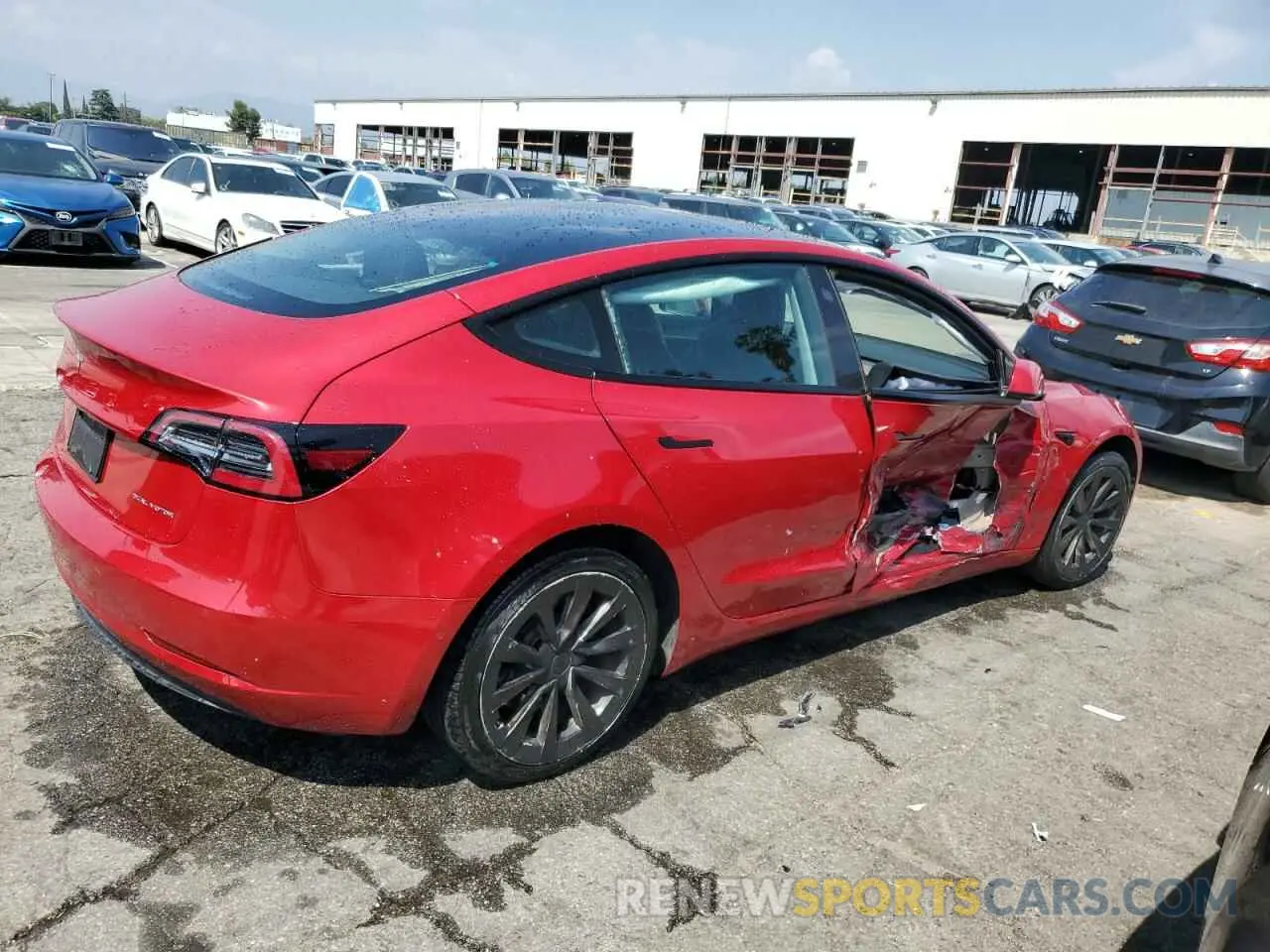 3 fotografías del automóvil dañado 5YJ3E1EB5NF287746 TESLA MODEL 3 2022
