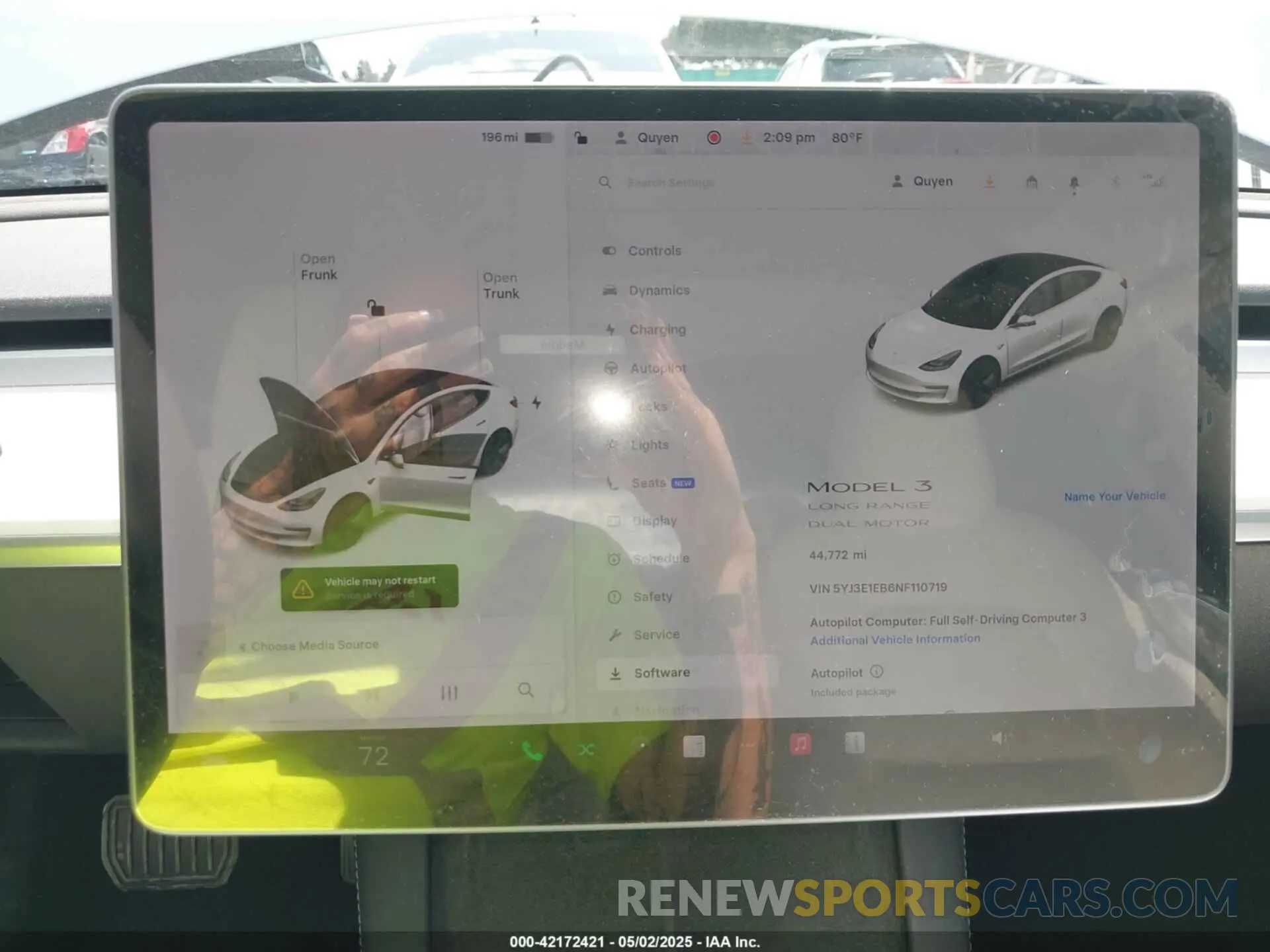 7 fotografías del automóvil dañado 5YJ3E1EB6NF110719 TESLA MODEL 3 2022