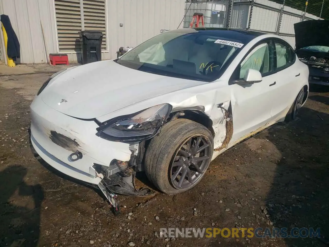 2 fotografías del automóvil dañado 5YJ3E1EB6NF114494 TESLA MODEL 3 2022