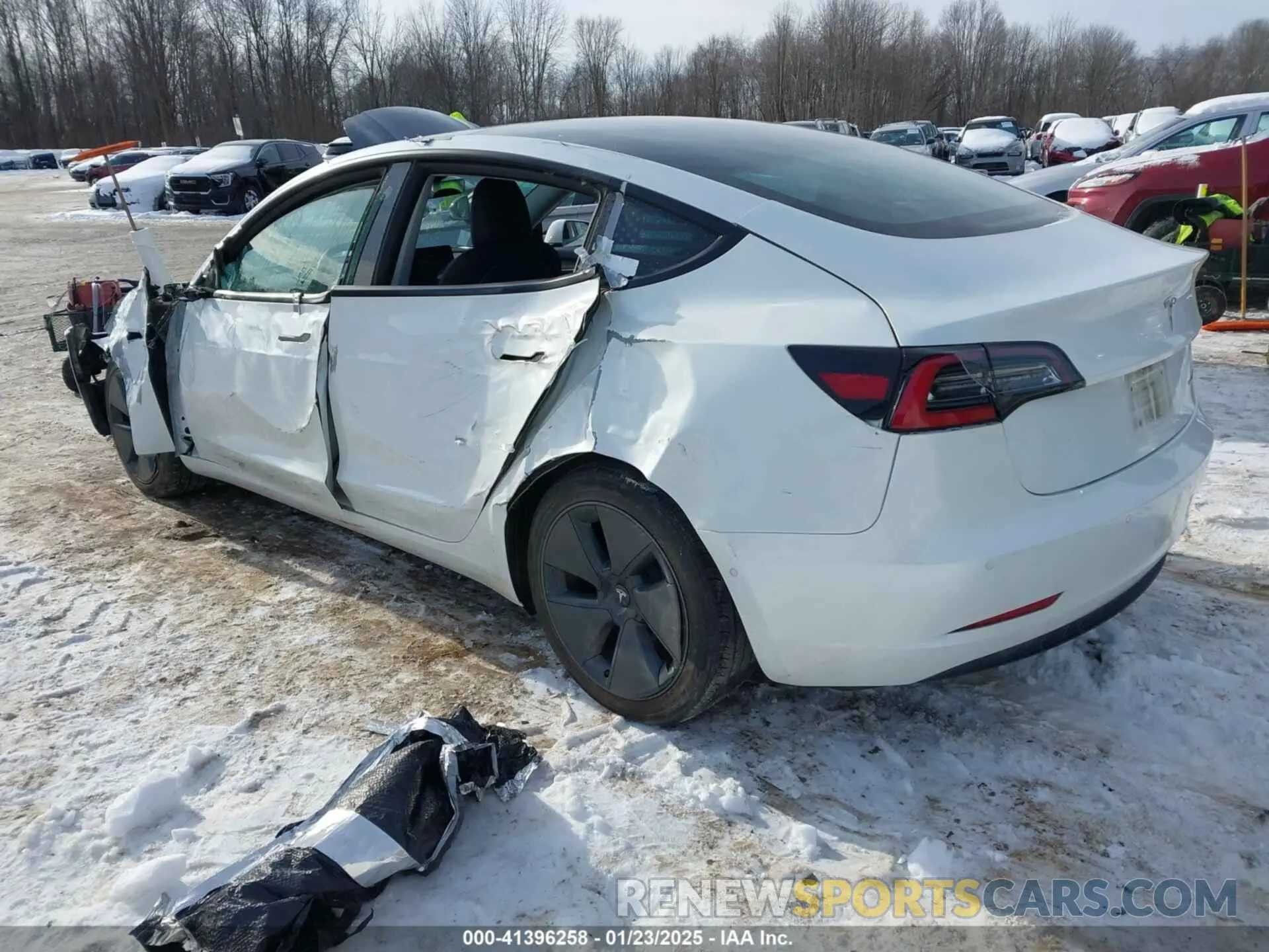 3 fotografías del automóvil dañado 5YJ3E1EB6NF114723 TESLA MODEL 3 2022