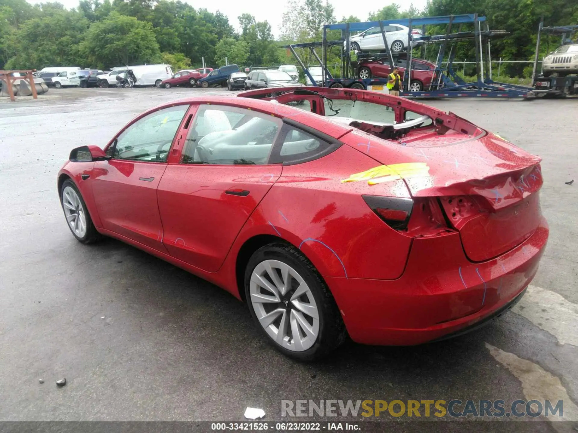 3 fotografías del automóvil dañado 5YJ3E1EB6NF117671 TESLA MODEL 3 2022