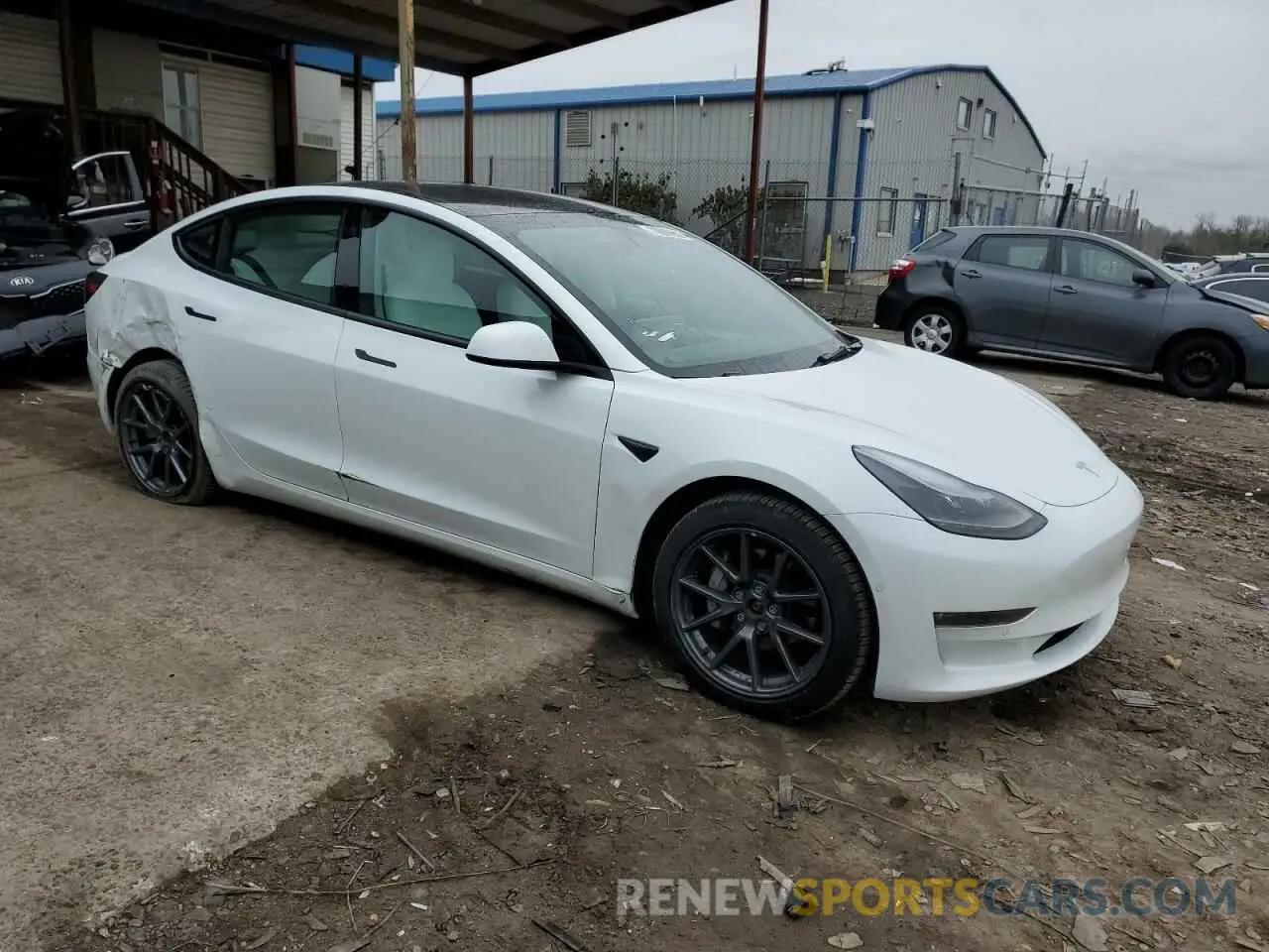 4 fotografías del automóvil dañado 5YJ3E1EB6NF128394 TESLA MODEL 3 2022