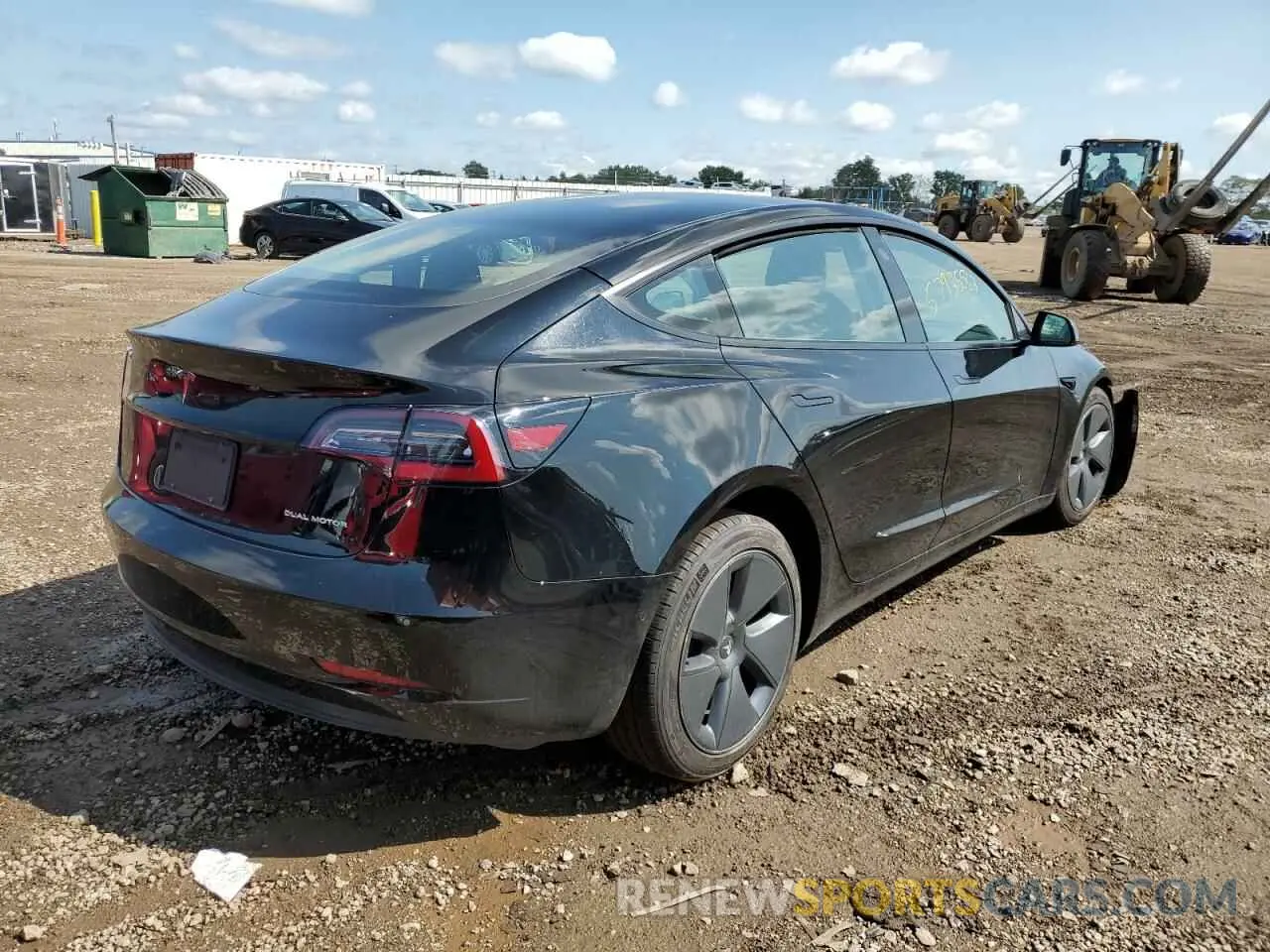 4 fotografías del automóvil dañado 5YJ3E1EB6NF174436 TESLA MODEL 3 2022