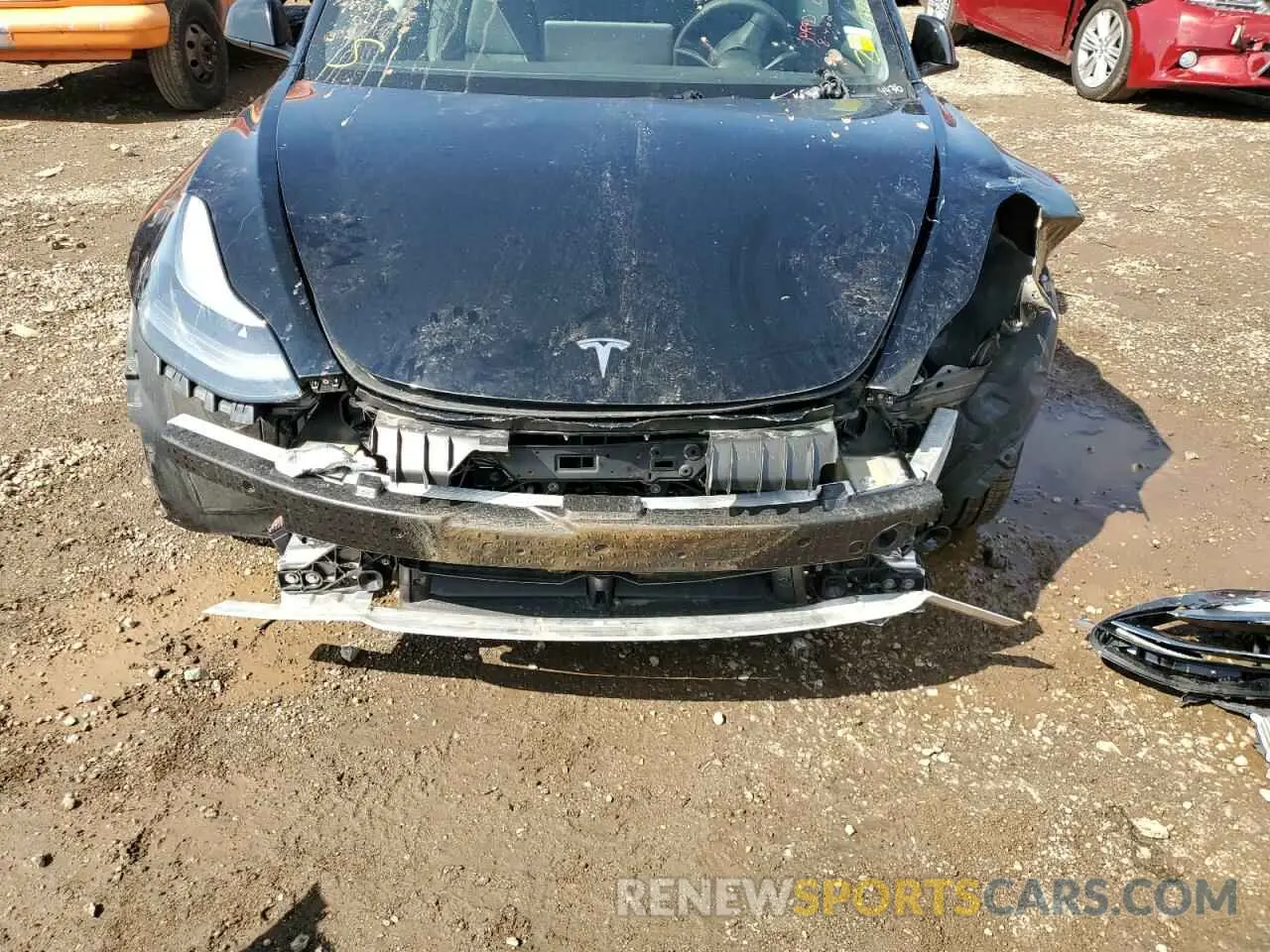 9 fotografías del automóvil dañado 5YJ3E1EB6NF174436 TESLA MODEL 3 2022