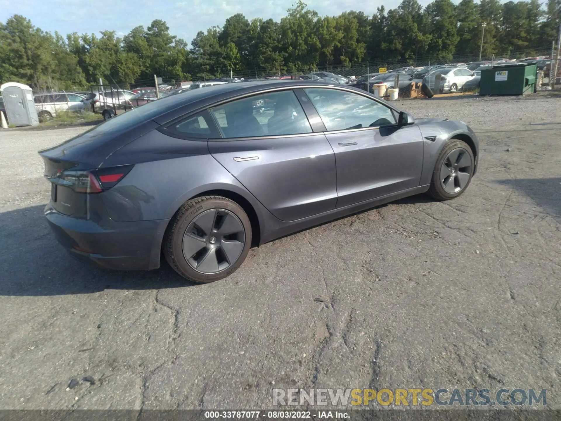 4 fotografías del automóvil dañado 5YJ3E1EB6NF180589 TESLA MODEL 3 2022