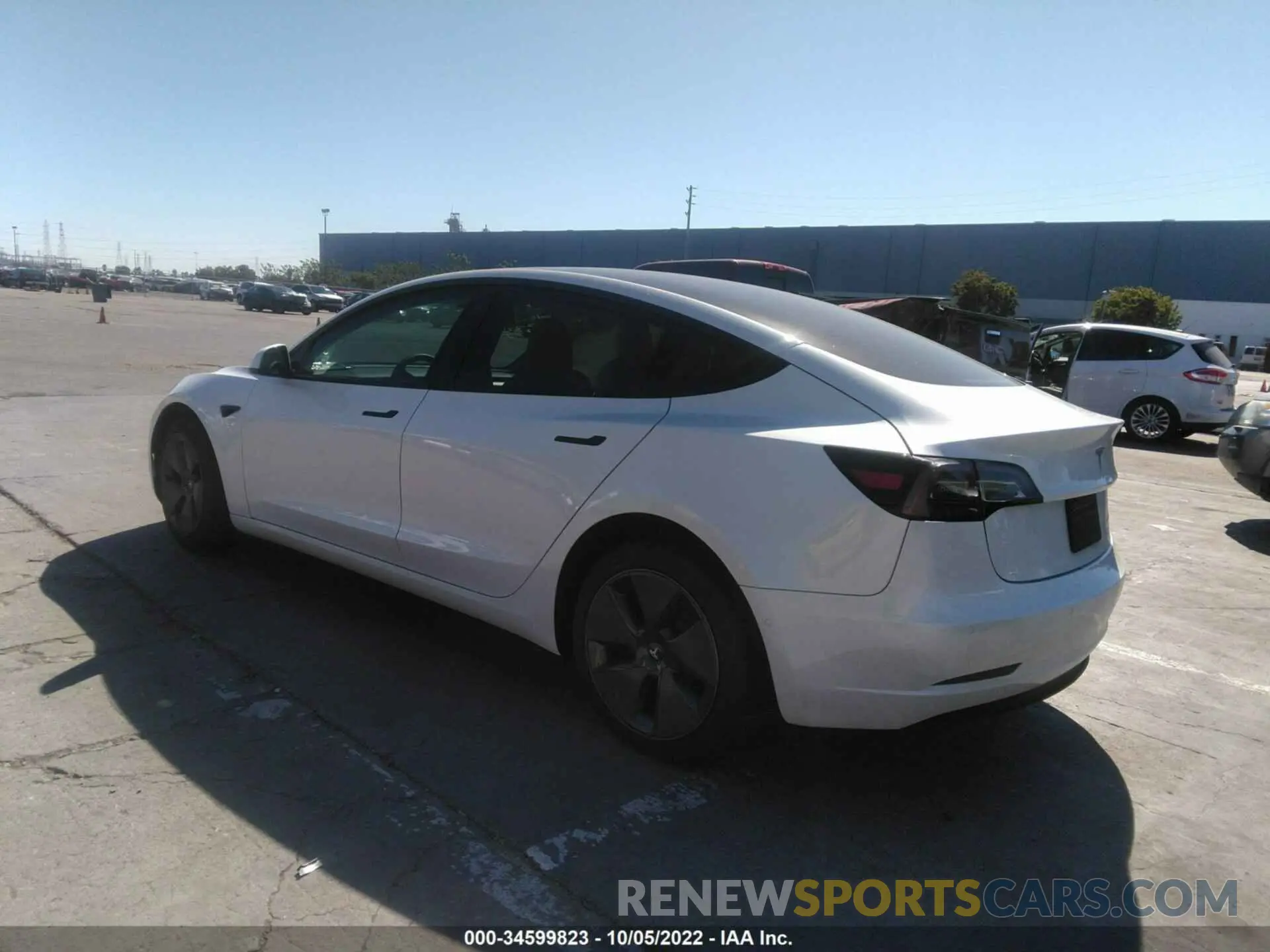 3 fotografías del automóvil dañado 5YJ3E1EB6NF182651 TESLA MODEL 3 2022