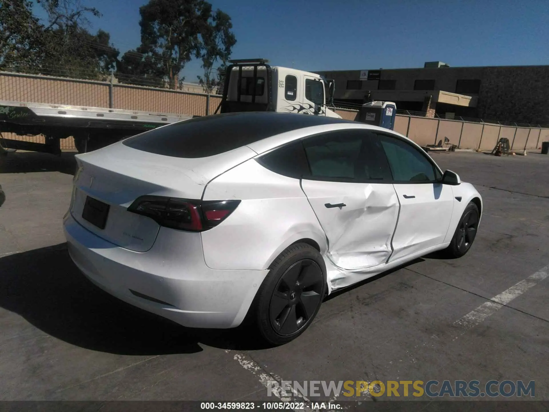 4 fotografías del automóvil dañado 5YJ3E1EB6NF182651 TESLA MODEL 3 2022