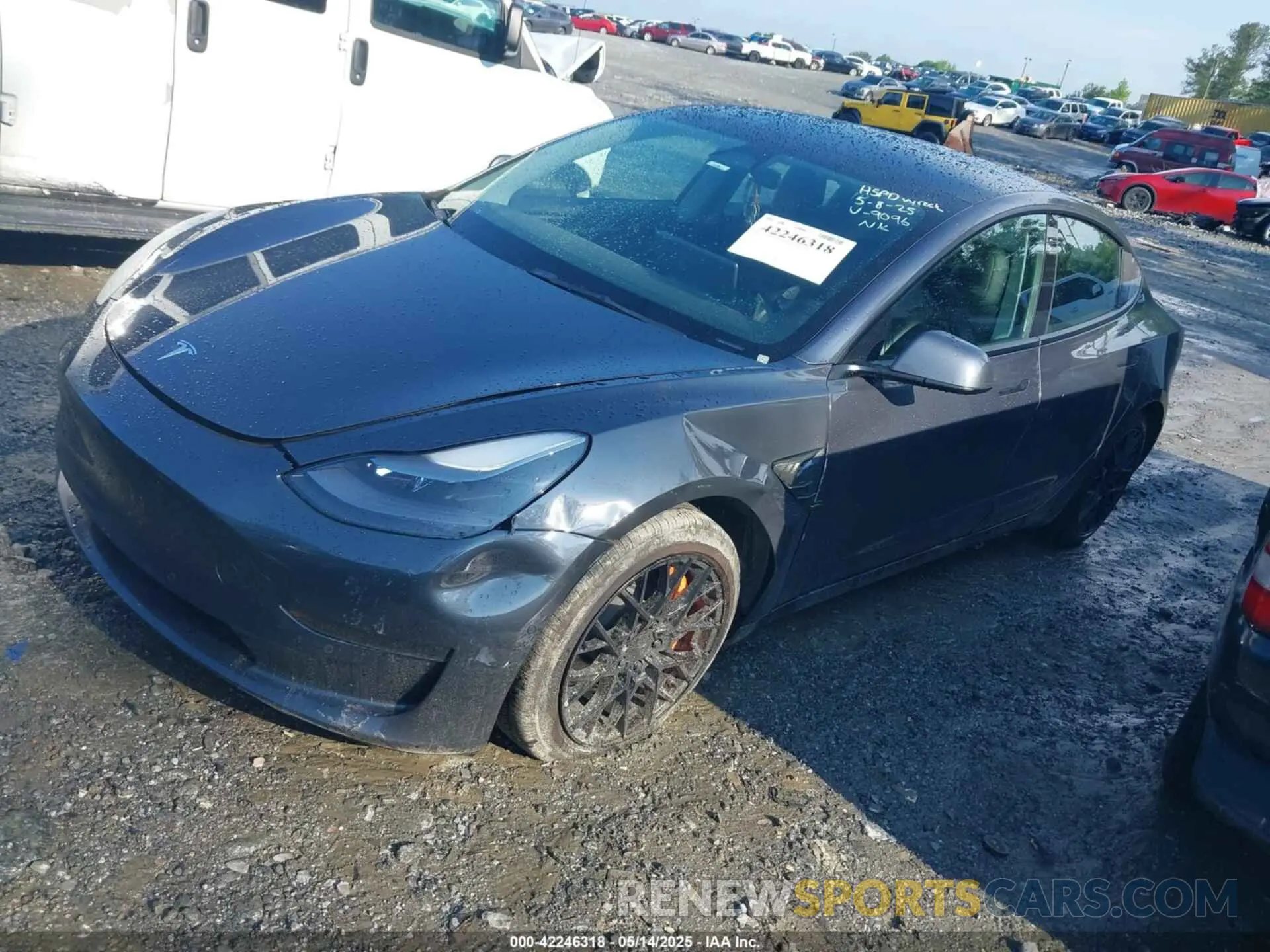 2 fotografías del automóvil dañado 5YJ3E1EB6NF189096 TESLA MODEL 3 2022