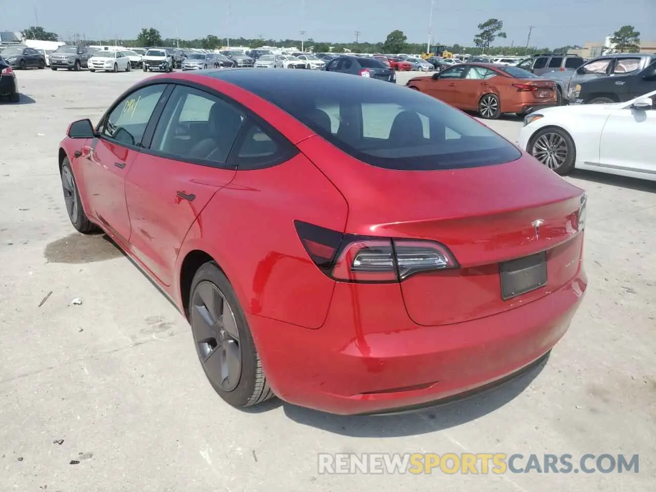 3 fotografías del automóvil dañado 5YJ3E1EB6NF189132 TESLA MODEL 3 2022