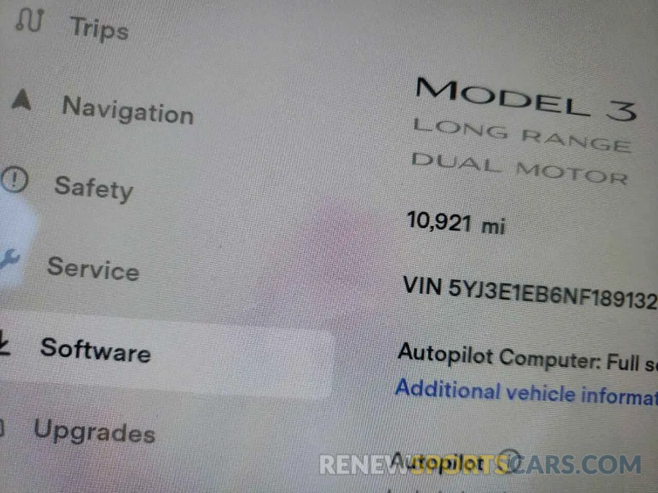 8 fotografías del automóvil dañado 5YJ3E1EB6NF189132 TESLA MODEL 3 2022