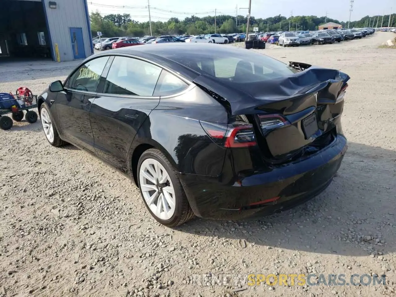 3 fotografías del automóvil dañado 5YJ3E1EB6NF189812 TESLA MODEL 3 2022