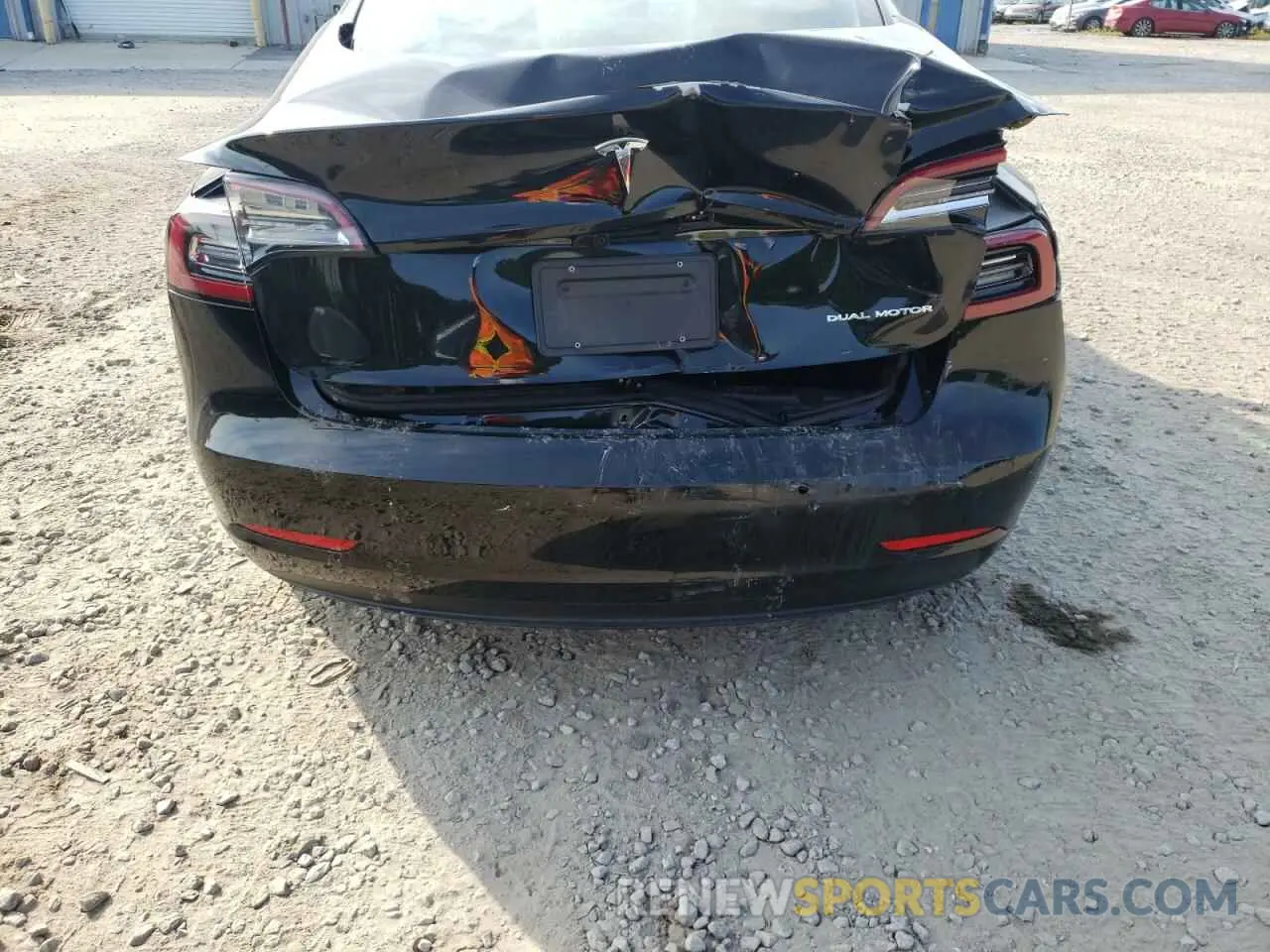 9 fotografías del automóvil dañado 5YJ3E1EB6NF189812 TESLA MODEL 3 2022