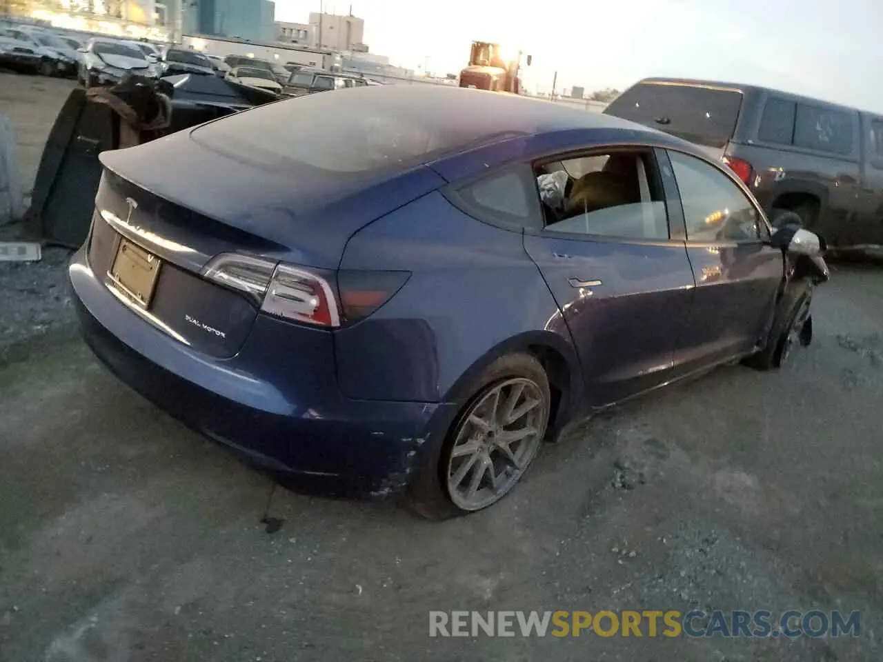 3 fotografías del automóvil dañado 5YJ3E1EB6NF192192 TESLA MODEL 3 2022