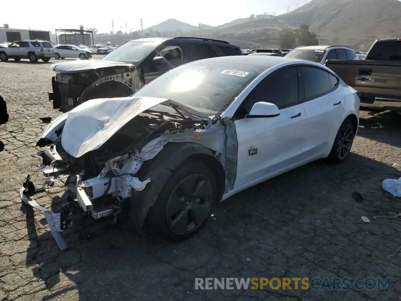 1 fotografías del automóvil dañado 5YJ3E1EB6NF207936 TESLA MODEL 3 2022