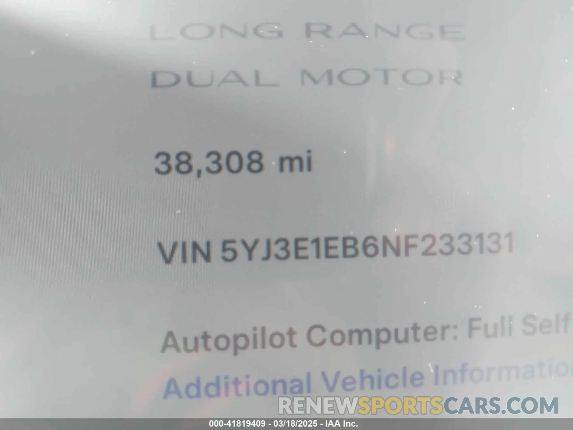 14 fotografías del automóvil dañado 5YJ3E1EB6NF233131 TESLA MODEL 3 2022