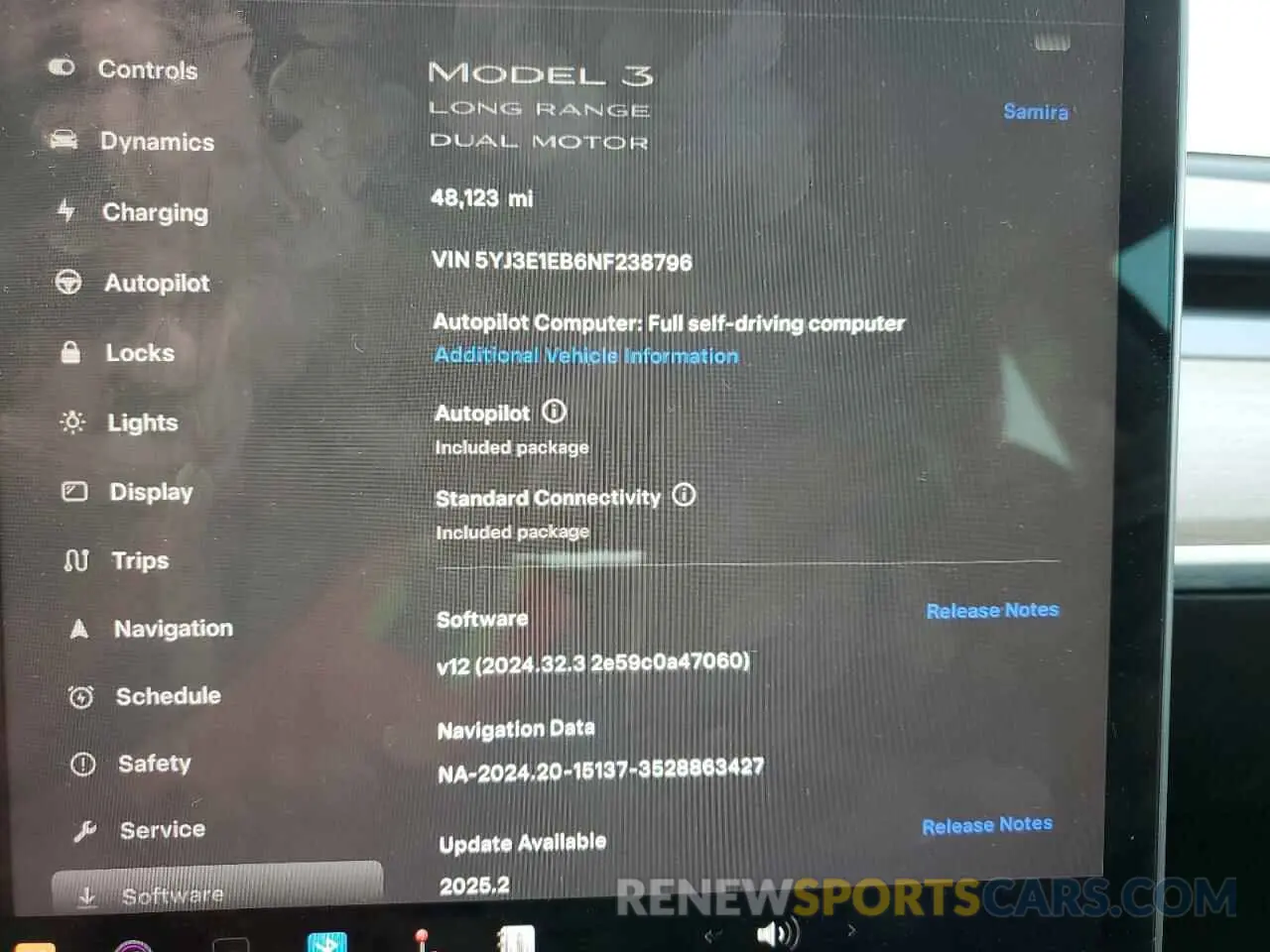 9 fotografías del automóvil dañado 5YJ3E1EB6NF238796 TESLA MODEL 3 2022