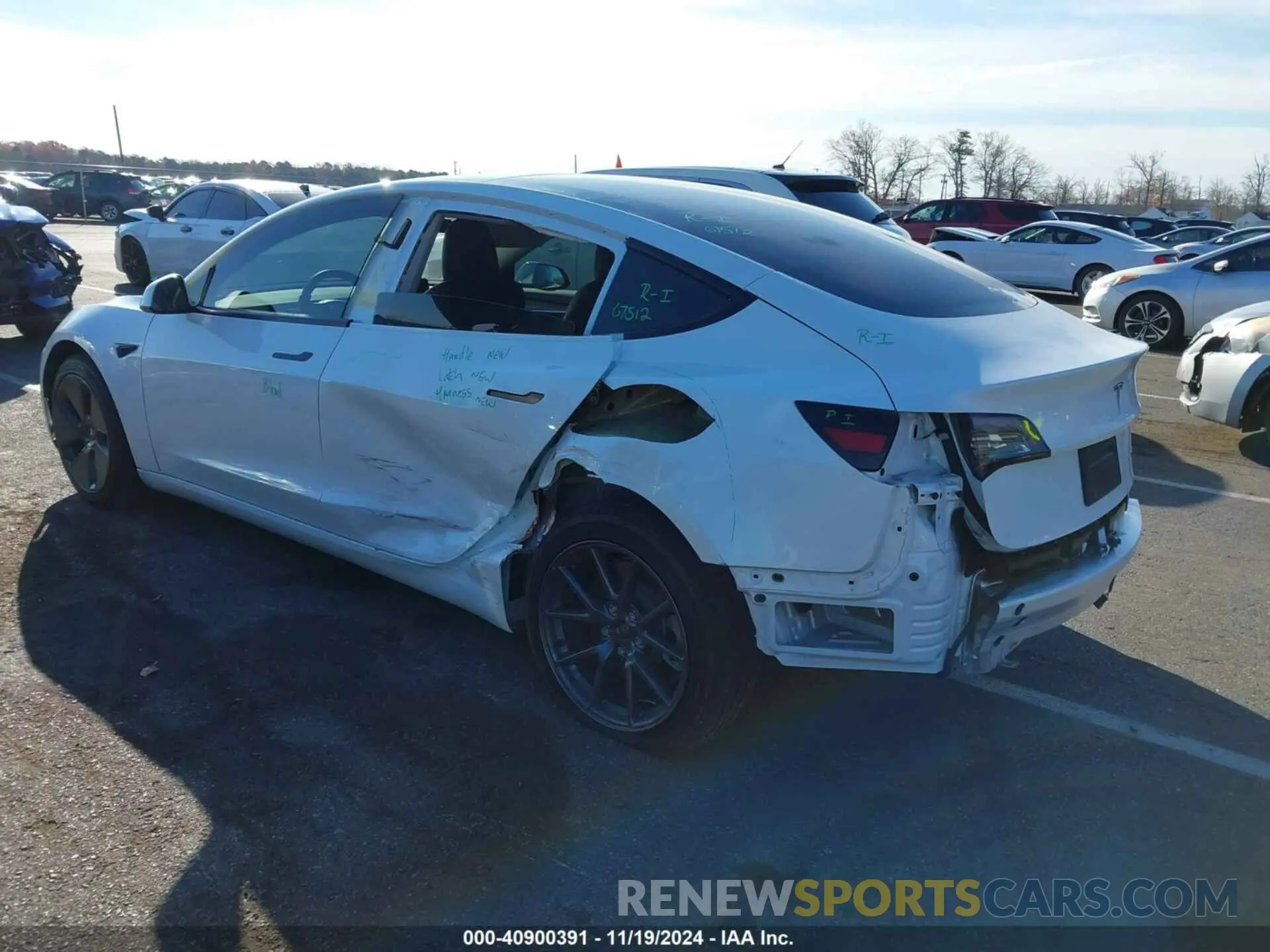 3 fotografías del automóvil dañado 5YJ3E1EB6NF248812 TESLA MODEL 3 2022