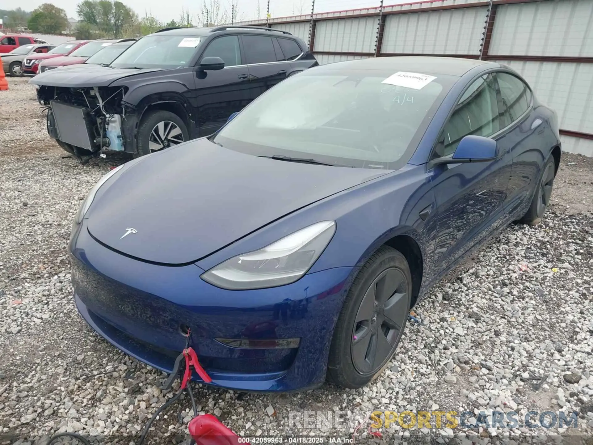 2 fotografías del automóvil dañado 5YJ3E1EB6NF250866 TESLA MODEL 3 2022