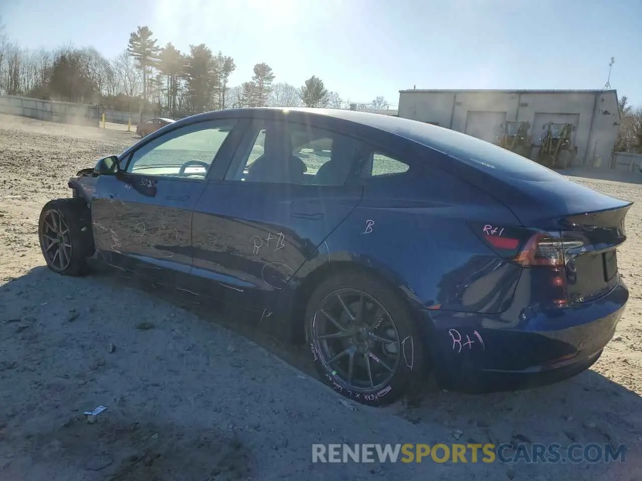 2 fotografías del automóvil dañado 5YJ3E1EB6NF263228 TESLA MODEL 3 2022